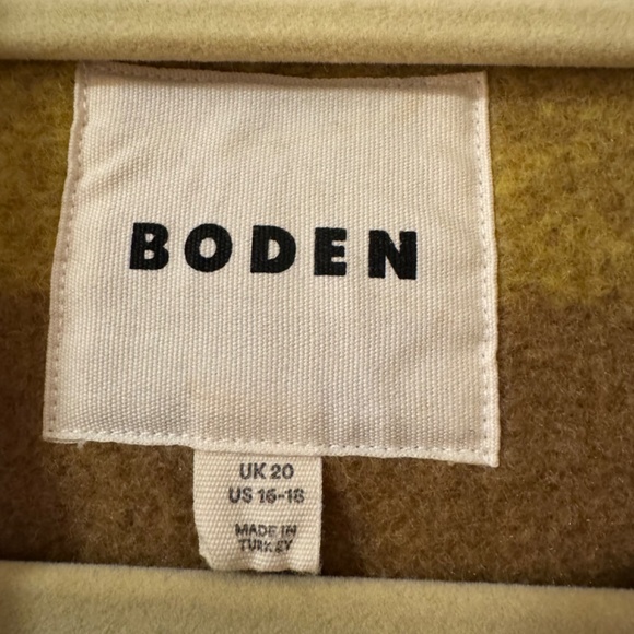 Boden Winter Wool Blend Coat - Yellow and Brown Plaid US 16/18 (UK20) - Picture 2 of 8